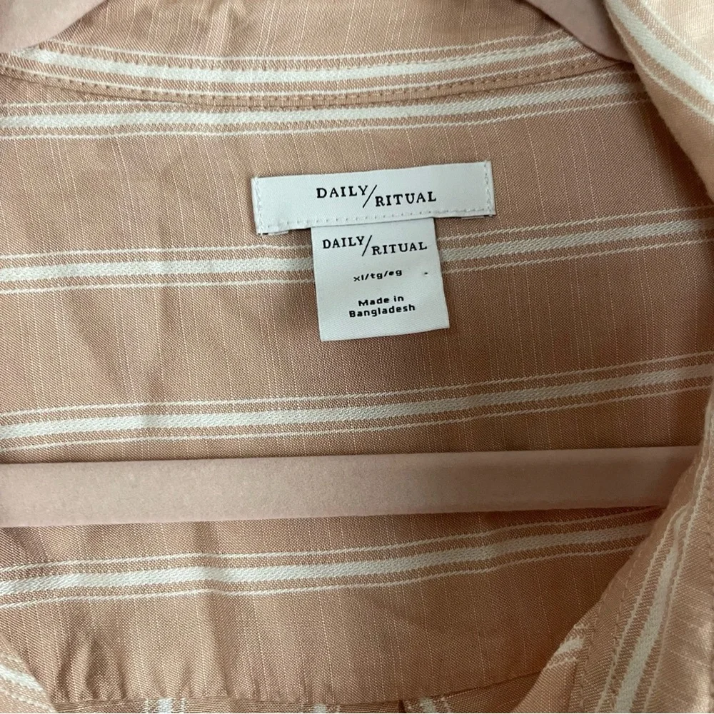 Anthropologie‎ Daily Ritual Striped Button Down Shirt Size XL - Picture 4 of 6